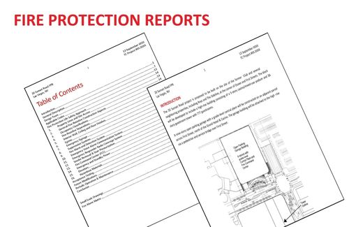 Fire Protection Reports. Image of a sample fire protection report.