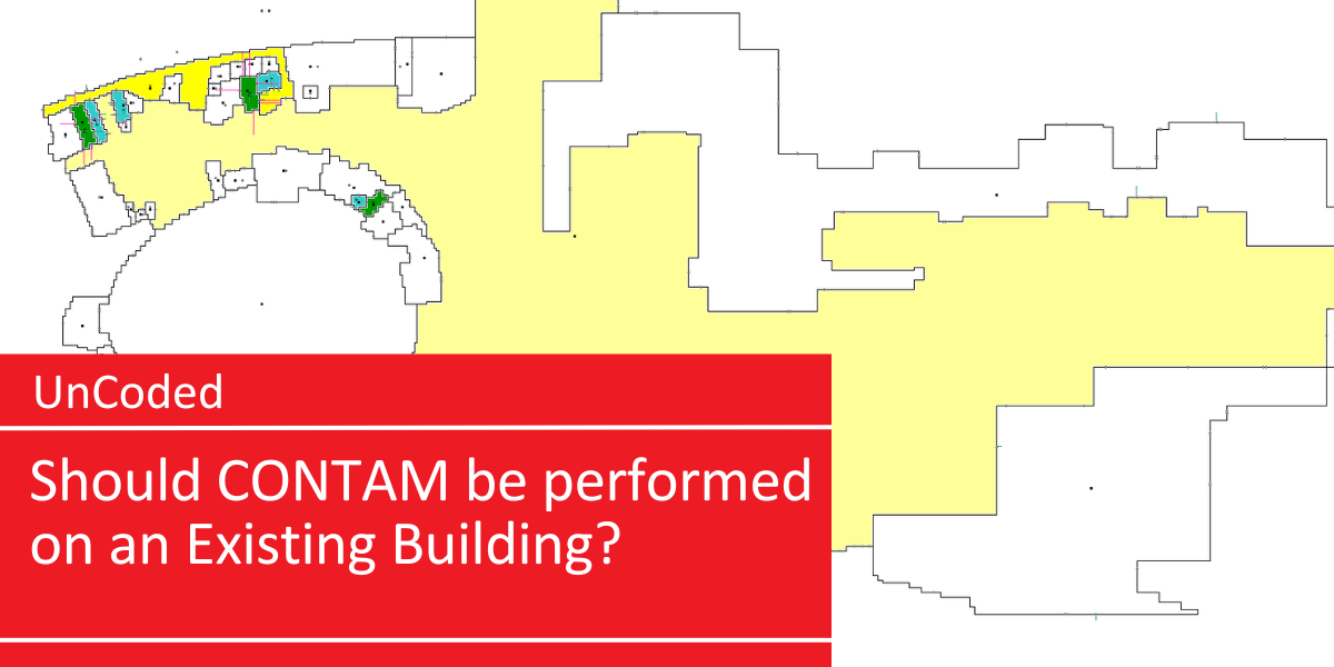 Image of an example of what a CONTAM looks like on a floor plan. CONTAM is yellow.