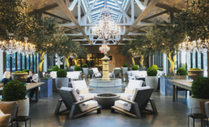 An interior image at Restoration Hardware showing patio furniture.