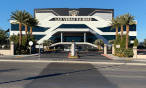 An image of the front of the NFL Raiders Practice Facility in Henderson, NV.