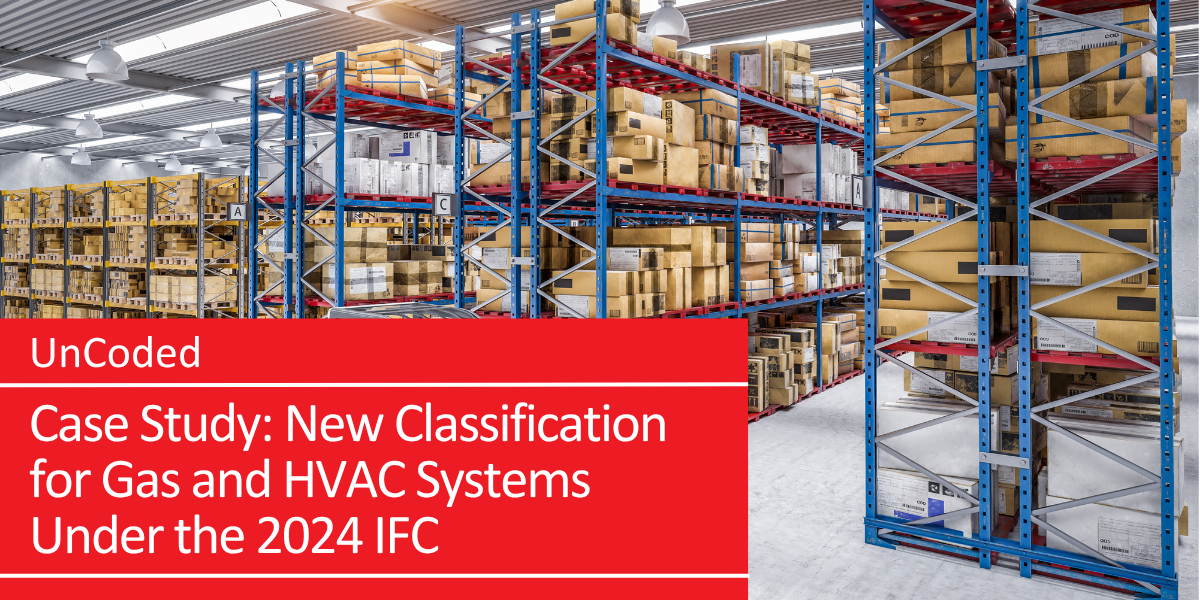 Image of a warehouse with boxes on racks, with title of article.